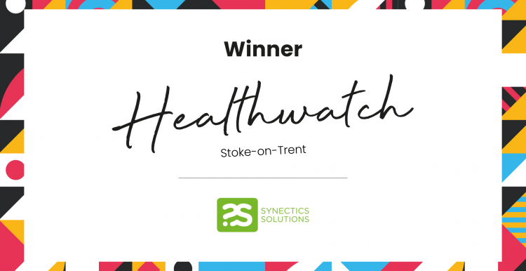 Digital Transformation Award winner announcement for Healthwatch Stoke-on-Trent