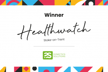 Digital Transformation Award winner announcement for Healthwatch Stoke-on-Trent